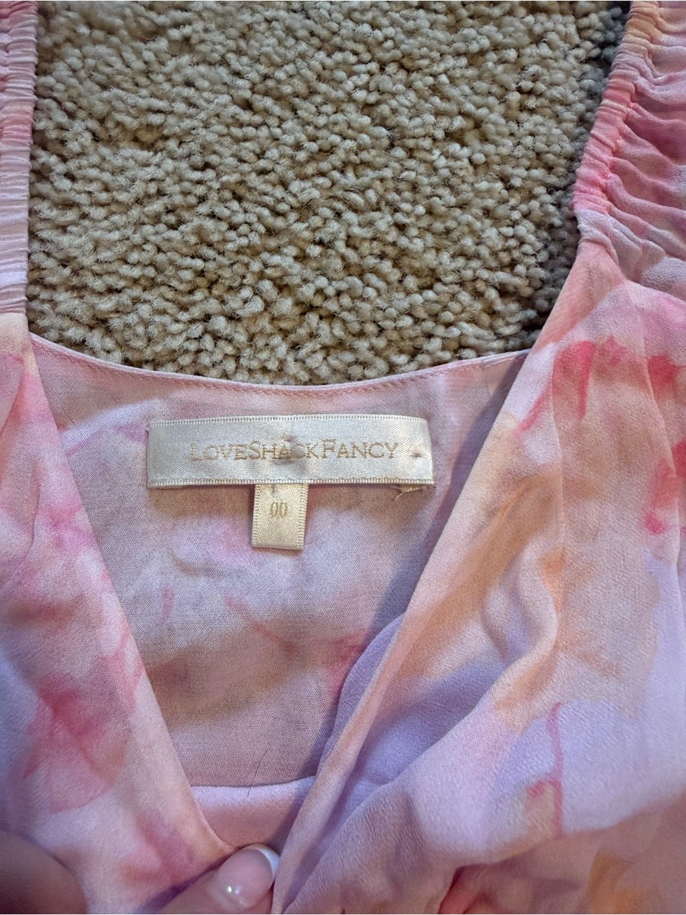 Love Shack Fancy Angie Dress Summer Morning Pink Floral Midi - Picture 6 of 7